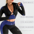 Bemanning nek lange mouw dames yoga sport sweatsuit